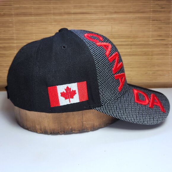 Canada 150 Baseball Cap Hat 1867-2017 Black Red Hook and Loop Adjustable - Picture 5 of 7